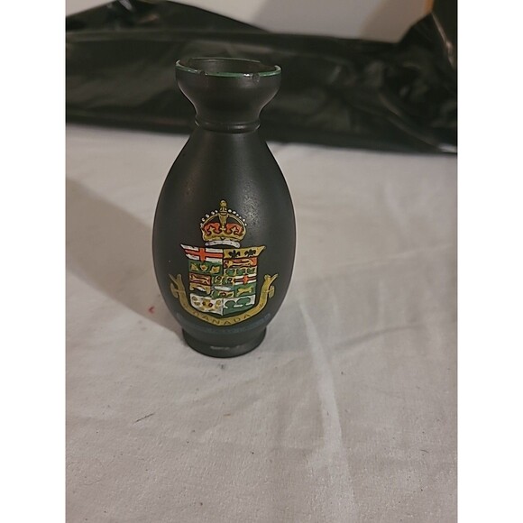 Vintage Small Wedgwood Black Basalt Kenlock Ware Bud Vase w/Hand Painted Design - Picture 1 of 6